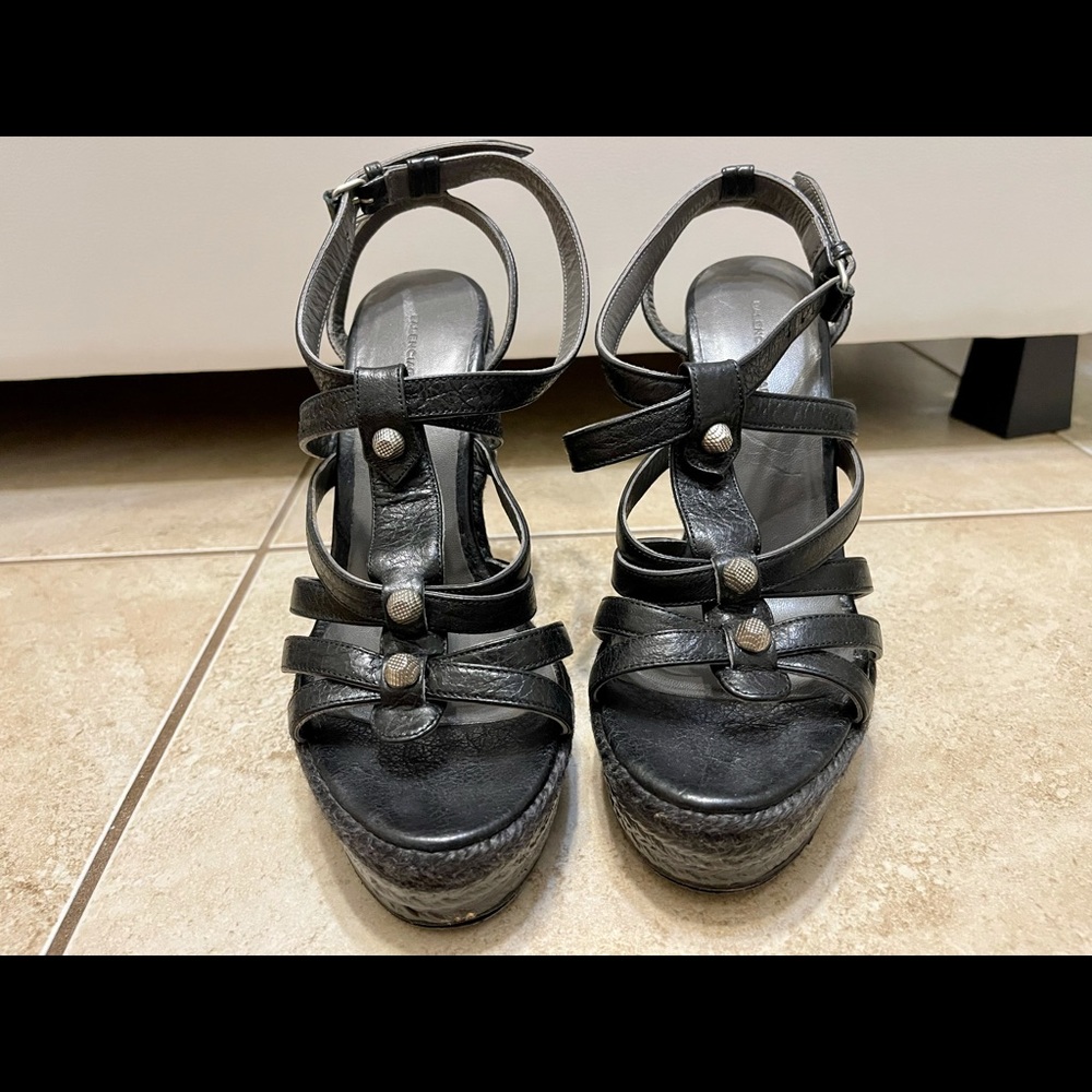 Balenciaga platform coated espadrilles